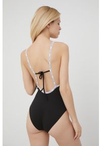 Calvin Klein strój kąpielowy kolor czarny lekko usztywniona miseczka. Kolor: czarny. Materiał: poliester, dzianina. Wzór: gładki #3