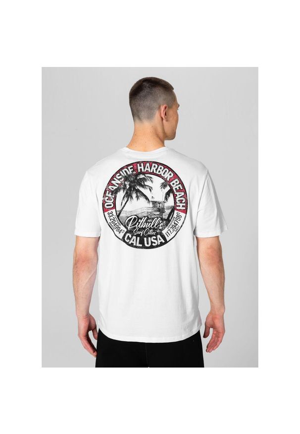 PITBULL - Koszulka bawełniana sportowa t-shirt dla dorosłych Oceanside. Kolor: biały, wielokolorowy, czarny. Materiał: bawełna