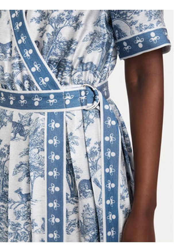 Fracomina Sukienka codzienna FS26SD1010W435K5 Niebieski jasny Regular Fit. Okazja: na co dzień. Kolor: niebieski. Materiał: wiskoza. Typ sukienki: proste. Styl: casual