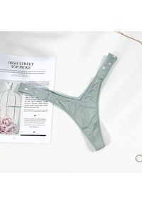 Intica - Stringi niewidoczne pod ubraniem z miękkiej tkaniny Ellina. Kolor: zielony. Materiał: tkanina