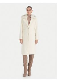 Guess Płaszcz wełniany W5BL19 W2642 Écru Regular Fit. Materiał: syntetyk #1