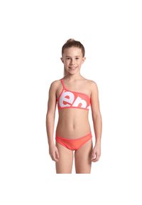Strój kąpielowy dziewczęcy dwuczęściowy sportowy na basen Arena Logo. Kolor: wielokolorowy, czerwony, pomarańczowy #1