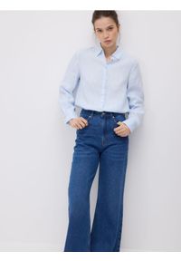 Reserved - Lniana koszula - wielobarwny. Materiał: len #1