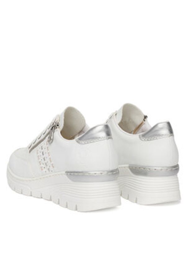 Rieker Sneakersy N8321-80 Biały. Kolor: biały. Materiał: skóra