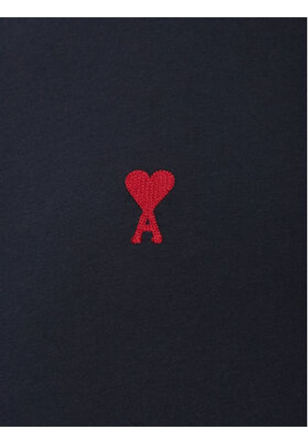 AMI PARIS - AMI Paris T-Shirt BFUTS035.724 Granatowy Regular Fit. Kolor: niebieski. Materiał: bawełna