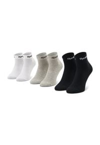 Zestaw 3 par niskich skarpet unisex Reebok - Act Core Ankle Sock 3P GH8168 Mgreyh/White/Black. Kolor: biały, wielokolorowy, czarny, szary. Materiał: bawełna, poliester, elastan, materiał, nylon #1