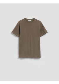Reserved - Strukturalny t-shirt comfort fit - zielony. Kolor: zielony. Materiał: bawełna, dzianina