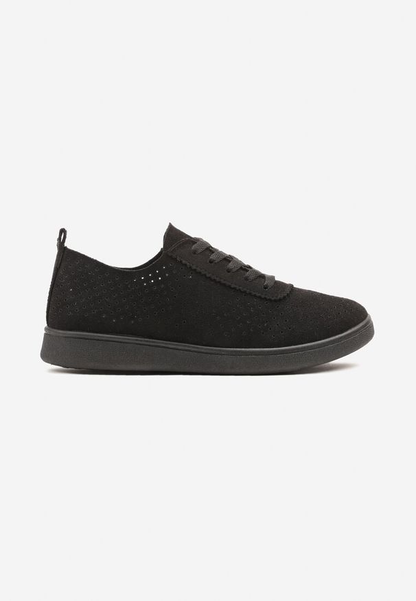 Renee - Czarne Sneakersy z Ażurowymi Wycięciami Telanoria. Okazja: na co dzień. Kolor: czarny. Materiał: jeans. Wzór: ażurowy. Sezon: lato. Obcas: na obcasie. Wysokość obcasa: niski
