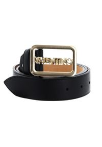 Valentino by Mario Valentino - VALENTINO Czarny pasek damski Around Plaque Buckle Belt, Rozmiar L. Kolor: czarny