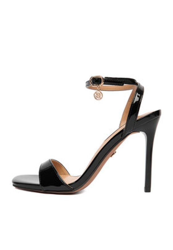 Nine West Sandały CEO-CR436-T8637 Czarny. Kolor: czarny. Materiał: materiał