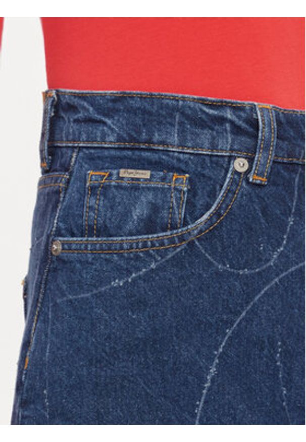 Pepe Jeans Spódnica jeansowa Winnie PL901097 Granatowy Regular Fit. Kolor: niebieski. Materiał: bawełna