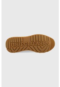 U.S. Polo Assn. sneakersy kolor złoty. Nosek buta: okrągły. Zapięcie: sznurówki. Kolor: złoty. Materiał: guma. Obcas: na platformie #3