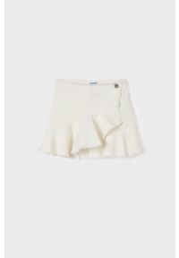 Mayoral spódnica dziecięca kolor beżowy mini rozkloszowana. Kolor: beżowy. Materiał: tkanina. Wzór: gładki