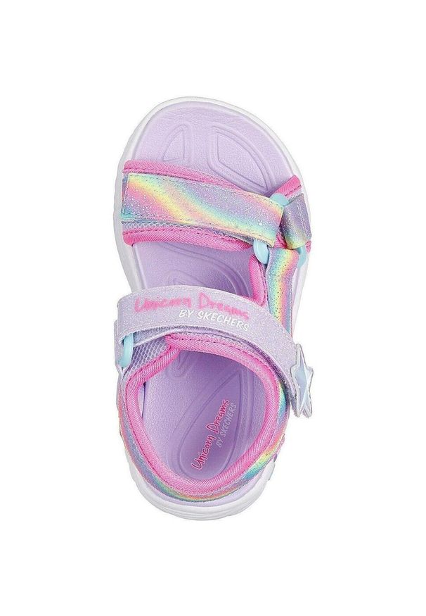 skechers - Sandały dla dzieci Skechers Unicorn Dreams Sanda. Kolor: różowy. Materiał: materiał. Styl: sportowy