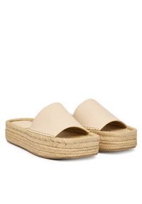 Calvin Klein Espadryle Flatf Espa Mule Lth Mg HW0HW03027 Beżowy. Kolor: beżowy. Materiał: skóra #4