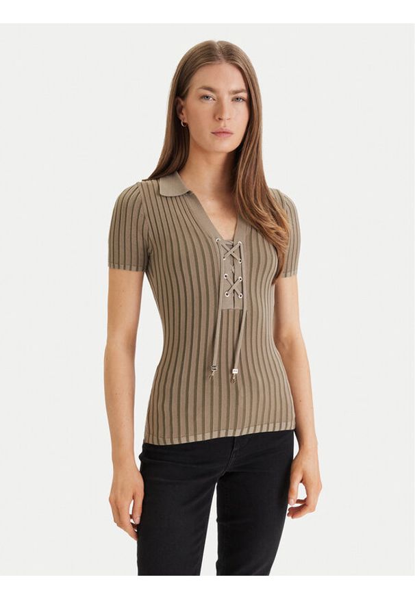 Guess Sweter W6GR09 Z0590 Zielony Regular Fit. Kolor: zielony. Materiał: wiskoza