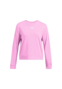Damski sweatshirt Under Armour Rival Terry. Kolor: biały, różowy, wielokolorowy. Materiał: polar, materiał. Sezon: zima #1