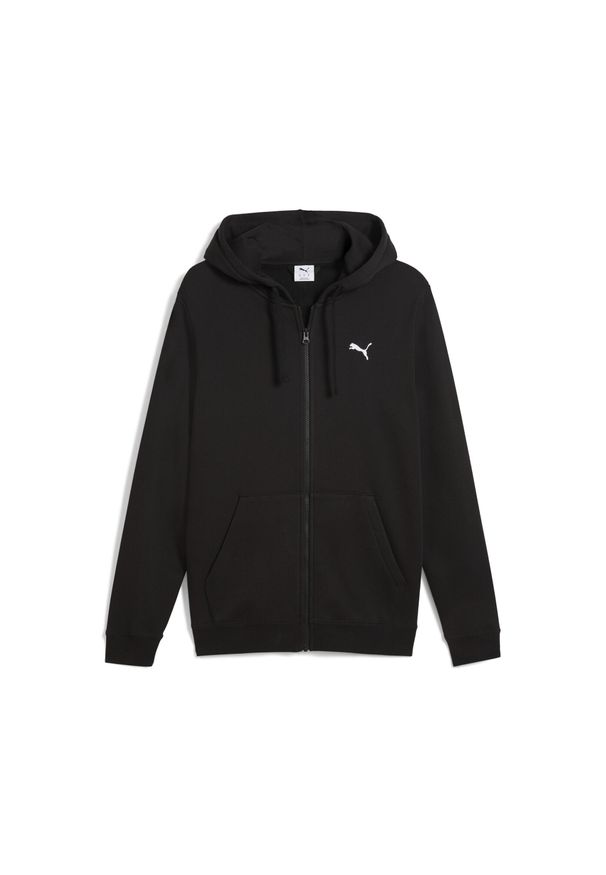 Puma - Męska rozpinana bluza z kapturem Essentials PUMA Black. Typ kołnierza: kaptur. Kolor: czarny. Materiał: prążkowany. Sport: bieganie