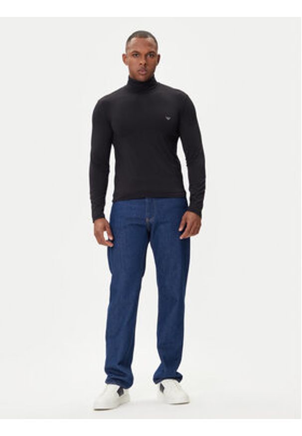 Emporio Armani Underwear Golf EM000388 AF14988 UC001 Czarny Slim Fit. Typ kołnierza: golf. Kolor: czarny