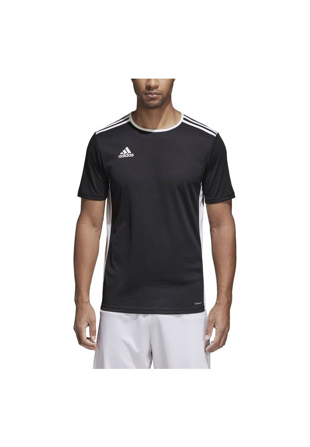 Adidas - Koszulka piłkarska męska adidas Entrada 18 CF1035. Materiał: materiał, poliester, skóra, dzianina. Technologia: ClimaLite (Adidas). Wzór: ze splotem. Sport: piłka nożna