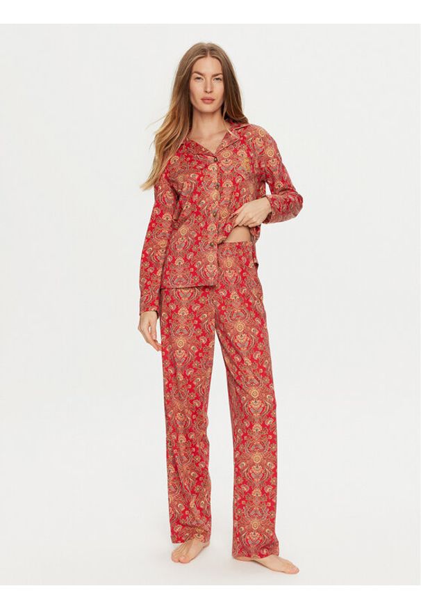 Lauren Ralph Lauren - LAUREN RALPH LAUREN Piżama ILN92383F Écru Relaxed Fit. Materiał: bawełna, wiskoza