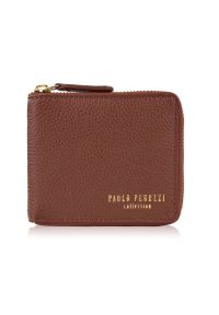 PAOLO PERUZZI - Portfel damski skórzany mały brązowy w orientacji poziomej z RFID Paolo Peruzzi KV-04-BR. Kolor: brązowy. Materiał: skóra #1
