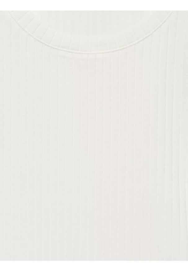Big-Star - Koszulka damska w prążek biała Imija 100. Kolor: biały. Materiał: prążkowany, dzianina, materiał. Wzór: prążki