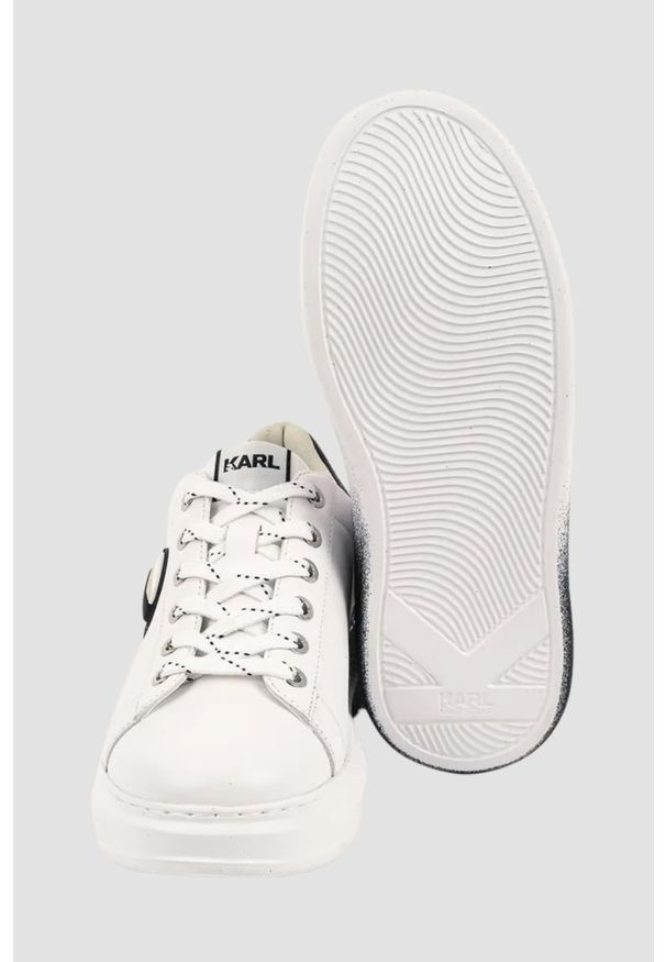 Karl Lagerfeld - KARL LAGERFELD Białe damskie sneakersy KAPRI Ombre NFT Lo Lace, Rozmiar 39. Kolor: biały. Materiał: materiał