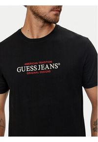Guess Jeans T-Shirt M4YI42 K8FQ4 Czarny Regular Fit. Kolor: czarny. Materiał: bawełna