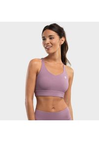 SIROKO - Stanik sportowy fitness damski - Wysokie wsparcie Pacemaker Mauve. Kolor: fioletowy. Materiał: nylon. Sport: fitness