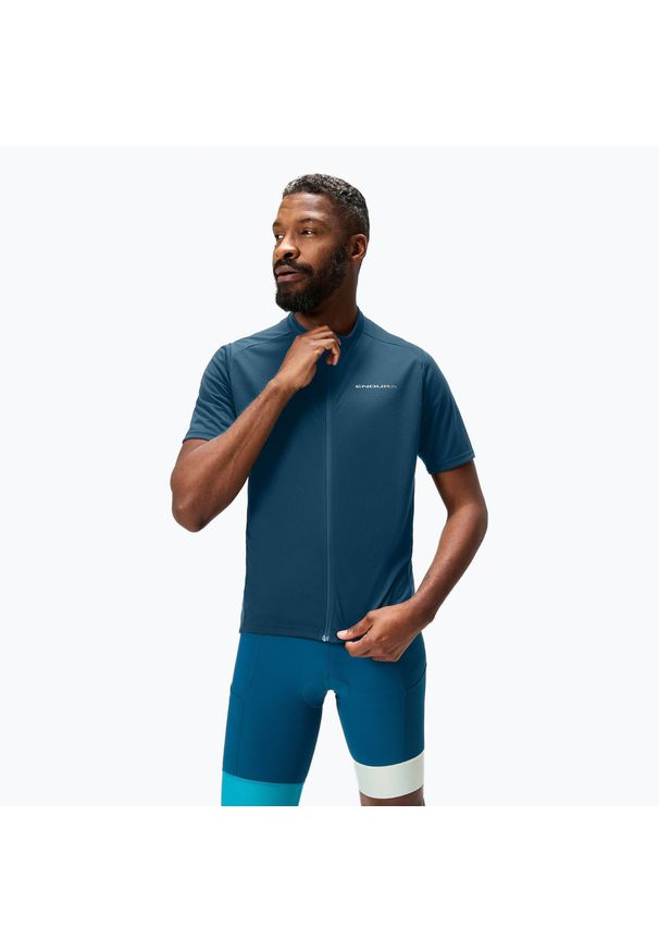 ENDURA - Koszulka rowerowa męska Endura Loop Zipped. Kolor: niebieski