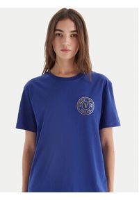 Versace Jeans Couture T-Shirt 79GAHT00 CJ00T Niebieski Regular Fit. Kolor: niebieski. Materiał: bawełna #4