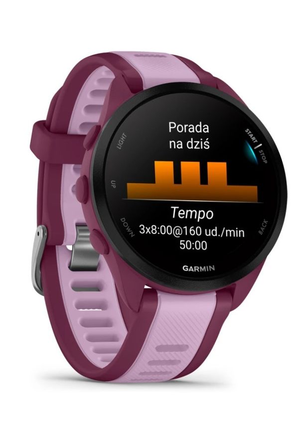 GARMIN - Garmin Forerunner 165 Music Liliowy. Kolor: liliowy