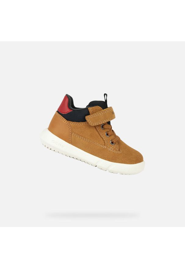 Geox - Buty GEOX B HYROO BOY Brązowy. Okazja: na co dzień. Kolor: wielokolorowy, żółty, czarny, brązowy. Materiał: tkanina, skóra