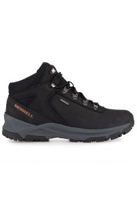 Buty Merrell Erie Mid Leather Waterproof J500151 - czarne. Zapięcie: sznurówki. Kolor: czarny. Materiał: materiał, skóra, guma. Szerokość cholewki: normalna. Sezon: zima #1