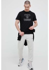 Hummel spodnie dresowe bawełniane kolor szary gładkie. Kolor: szary. Materiał: bawełna, dresówka. Wzór: gładki #4