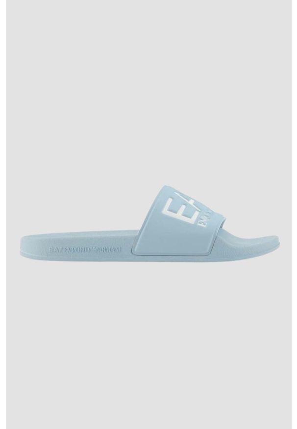 EA7 Emporio Armani - EA7 EMPORIO ARMANI Błękitne klapki Flip flops. Kolor: niebieski