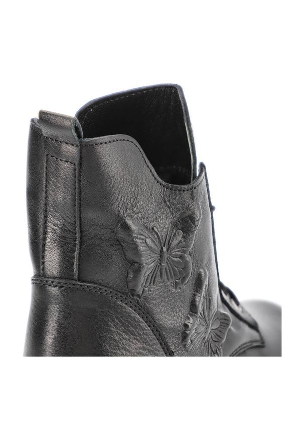 Czarne Botki Artiker Eleganckie Skórzane Buty. Kolor: czarny. Materiał: skóra. Styl: elegancki