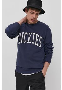 Dickies - Bluza. Typ kołnierza: bez kaptura. Kolor: niebieski. Materiał: bawełna, materiał, dzianina. Wzór: aplikacja #1