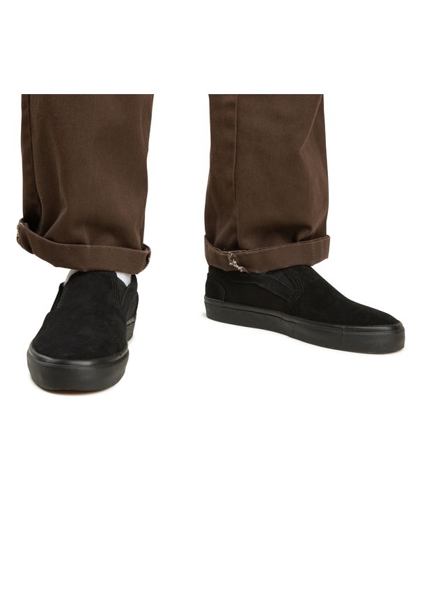 Decathlon - Buty niskie na deskorolkę Vulca 500 slip-on wsuwane czarne. Zapięcie: bez zapięcia. Kolor: czarny. Materiał: skóra, kauczuk. Sport: skateboard