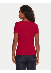 Tommy Jeans T-Shirt Essential DW0DW17385 Różowy Slim Fit. Kolor: różowy. Materiał: bawełna