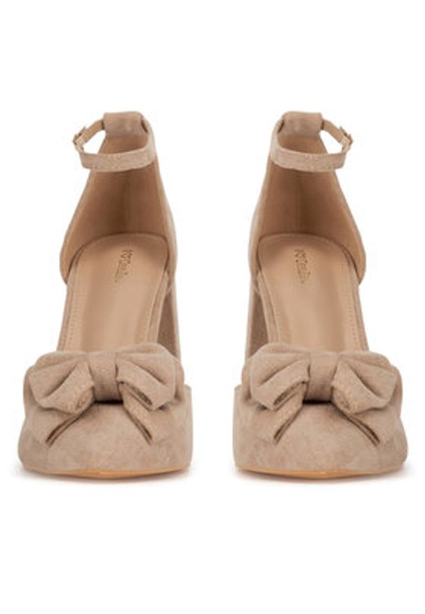 DeeZee Czółenka WS1001-01 Beżowy. Kolor: beżowy. Materiał: materiał