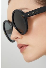 Gucci okulary przeciwsłoneczne damskie kolor czarny. Kształt: okrągłe. Kolor: czarny #6