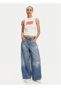 Tommy Jeans Top DW0DW21339 Écru Slim Fit. Materiał: bawełna #4