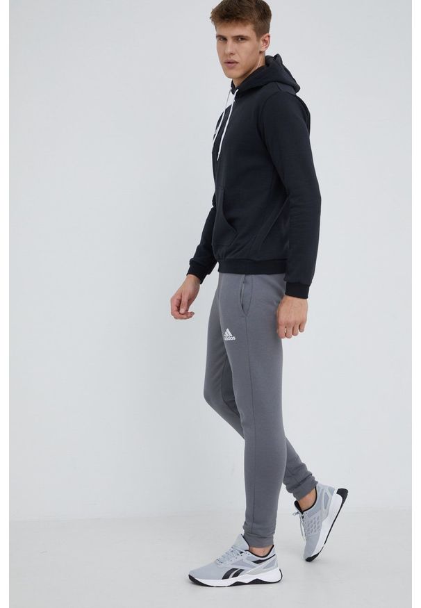 adidas Performance bluza H57512 męska kolor czarny z kapturem z aplikacją. Typ kołnierza: kaptur. Kolor: czarny. Materiał: poliester, bawełna. Wzór: aplikacja