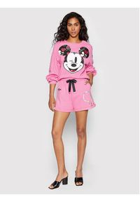 Fracomina Bluza DISNEY FD22ST9052F409N5 Różowy Over Fit. Kolor: różowy. Materiał: bawełna. Wzór: motyw z bajki #4