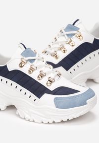 Born2be - Granatowo-Niebieskie Sneakersy Enolia. Nosek buta: okrągły. Kolor: niebieski. Materiał: skóra ekologiczna. Szerokość cholewki: normalna