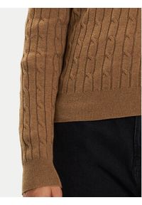 GANT - Gant Sweter 4800101 Brązowy Slim Fit. Kolor: brązowy. Materiał: bawełna #2