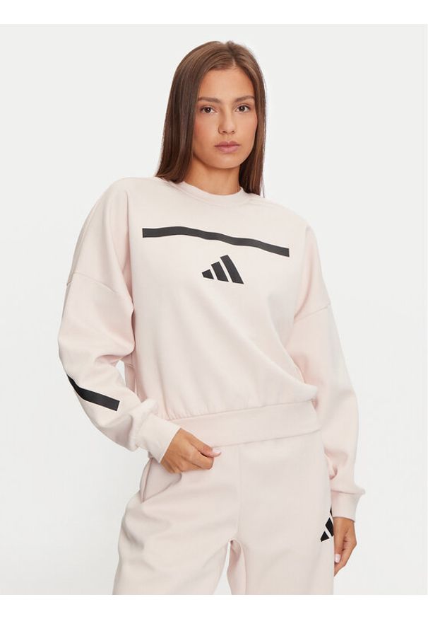 Adidas - adidas Bluza Z.N.E. JF4783 Różowy Loose Fit. Kolor: różowy. Materiał: syntetyk, bawełna