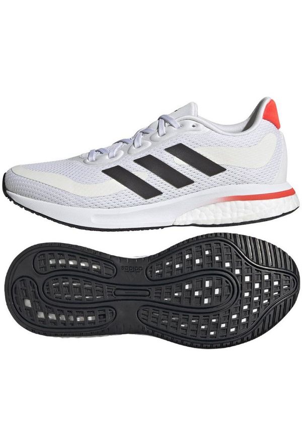 Adidas - Buty adidas Supernova Jr GY2730 białe czarne. Kolor: biały, wielokolorowy, czarny. Materiał: syntetyk, guma. Szerokość cholewki: normalna